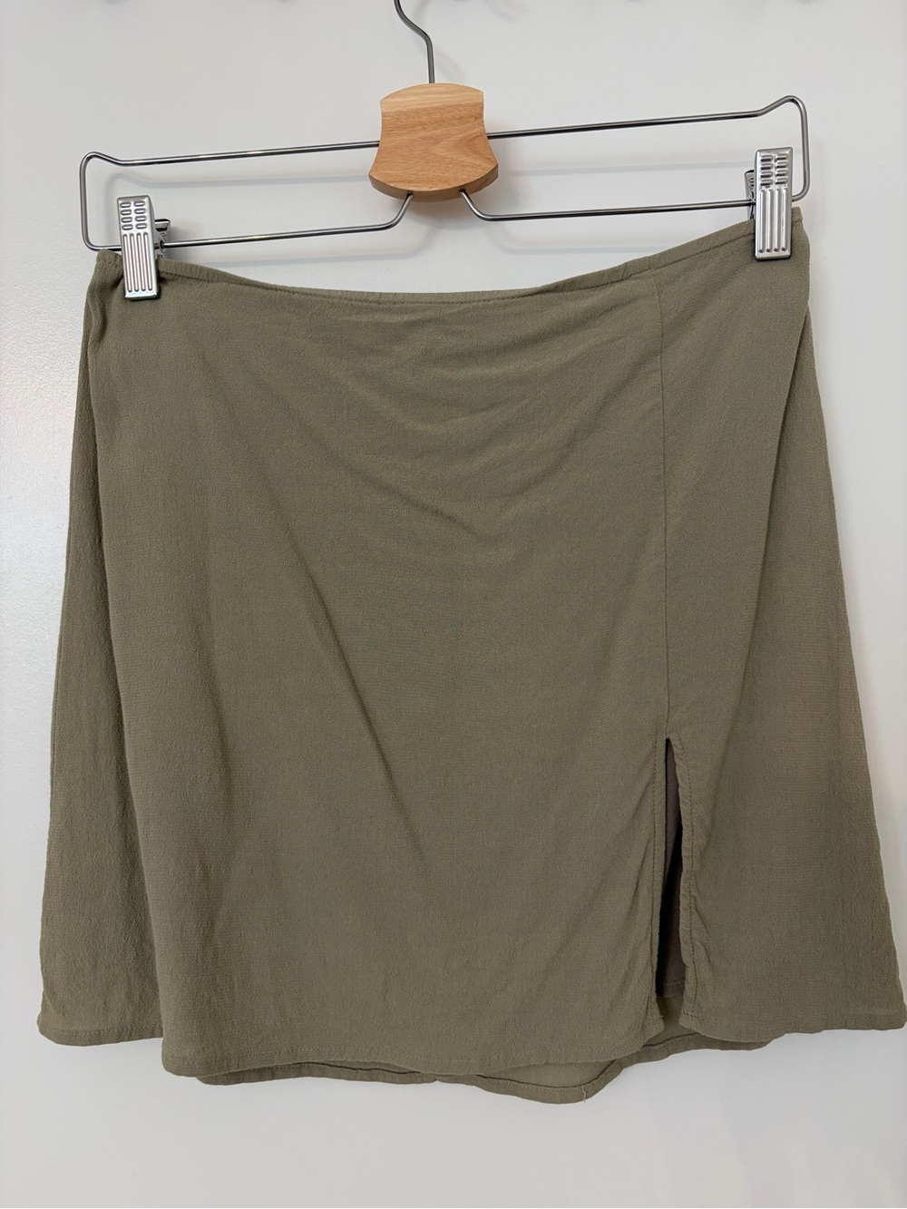 Sunday Best Olive Mini Skirt with Front Slit